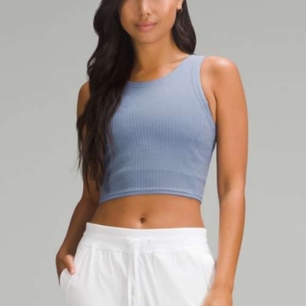 lululemon athletica blue ribbed Softstreme Tank Top size 6